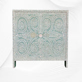 Bone Inlay Scroll-vine Headboard Sage Green